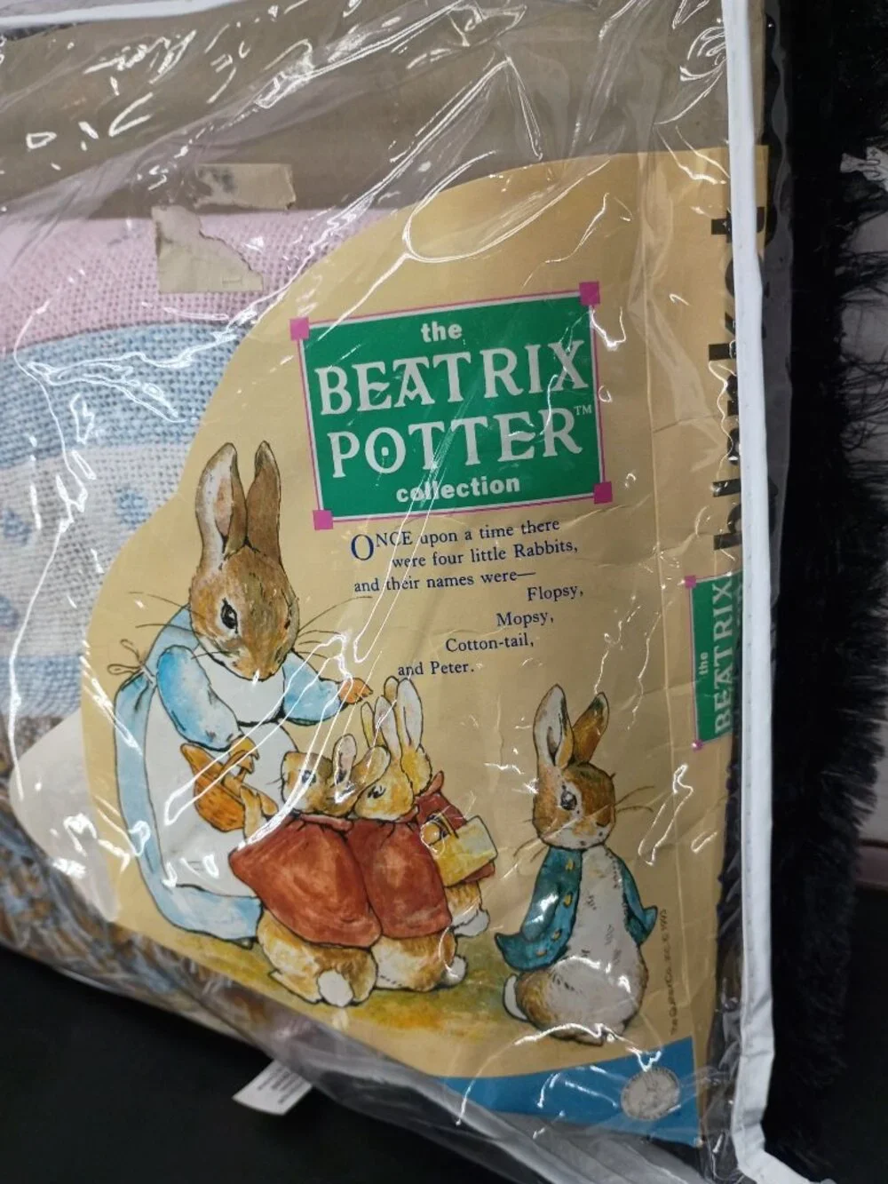 Beatrix Potter Quiltex Alphabet Baby Blanket Pastel Colors Fringe Edge 100% Cott